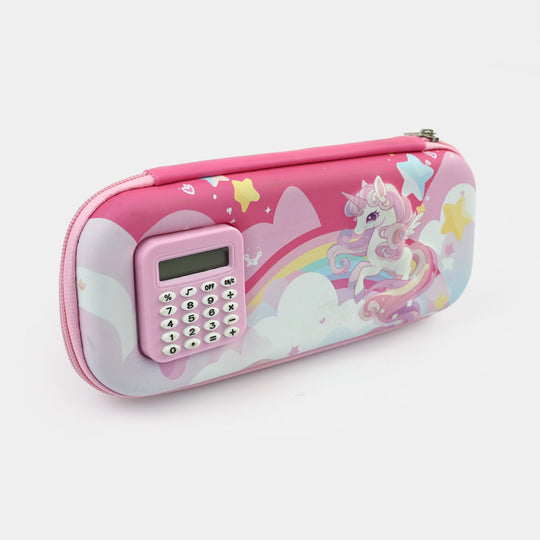 Stationery Pencil Pouch with Built-in Calculator