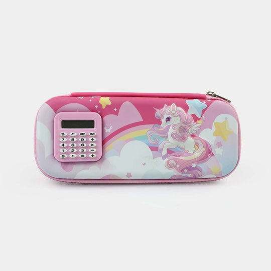 Stationery Pencil Pouch with Built-in Calculator