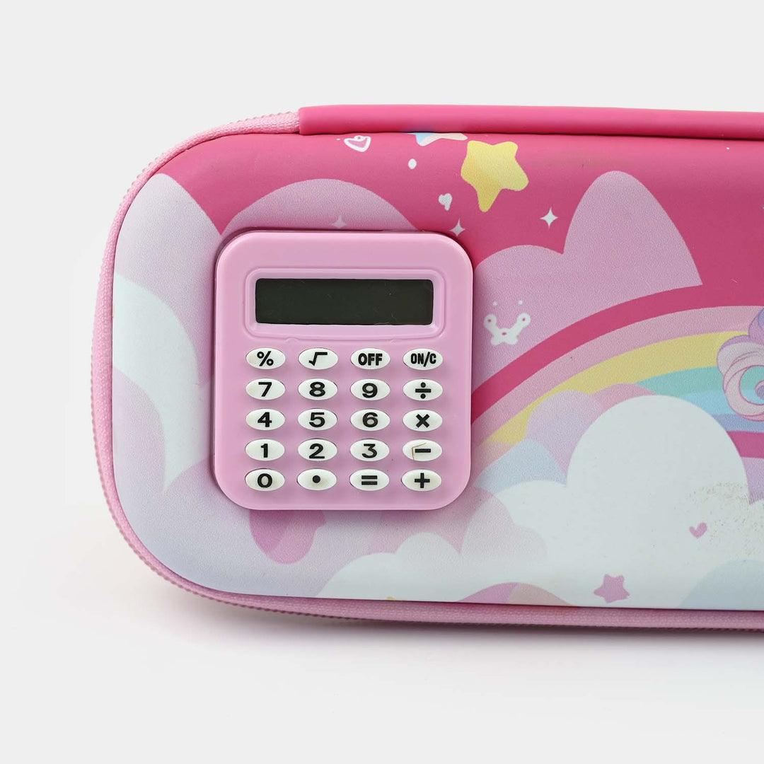 Stationery Pencil Pouch with Built-in Calculator