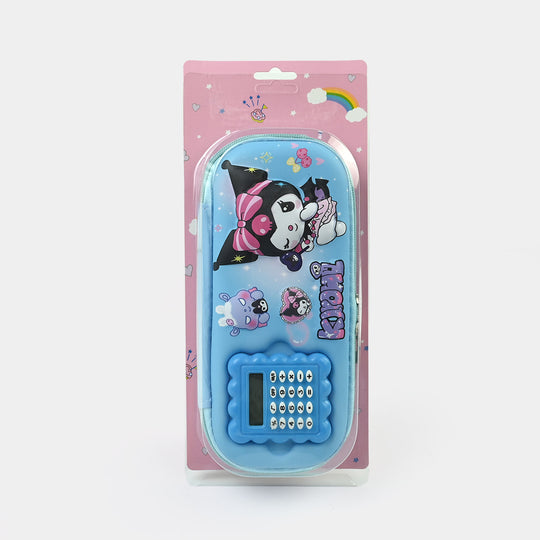 Stationery Pencil Pouch with Built-in Calculator