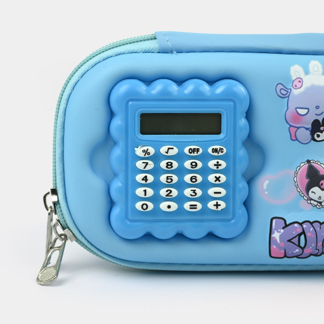 Stationery Pencil Pouch with Built-in Calculator