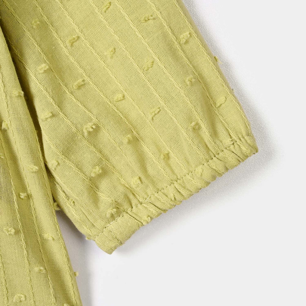 Infant Girls Cotton Emb Top Little Lark- Lime