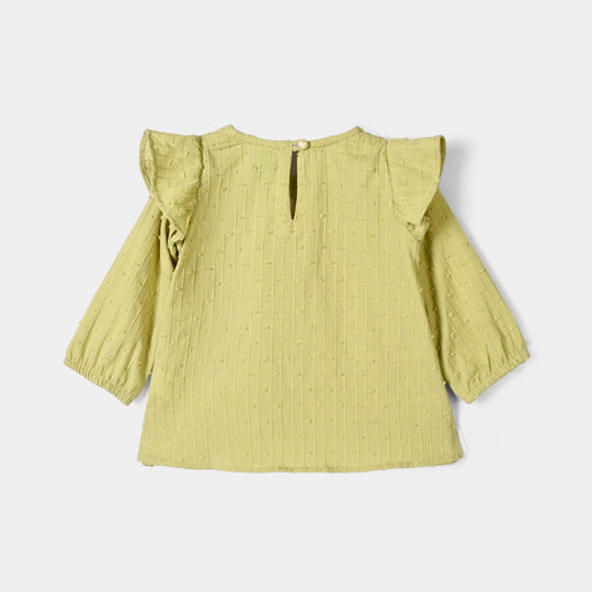 Infant Girls Cotton Emb Top Little Lark- Lime