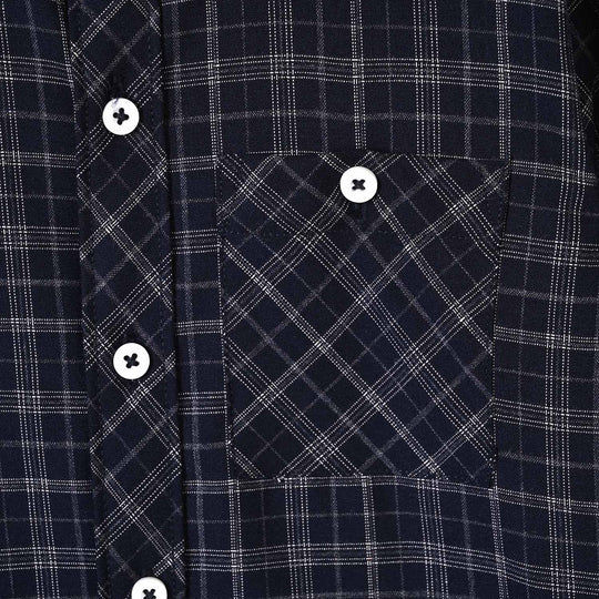 Boys Yarn Dyed Shirt (Pin Stripe Check)-BLACK