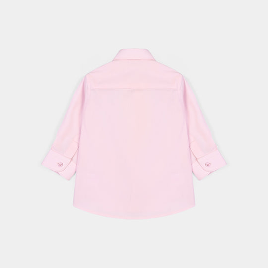 Infant Boys Cotton Poplin Formal Shirt (Pink)