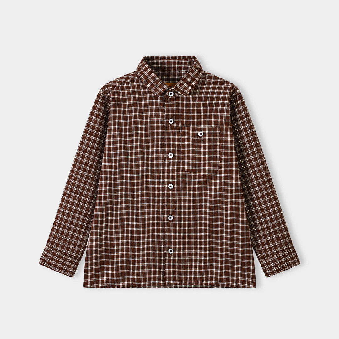 Boys Yarn Dyed shirt (Classic Check Brown)