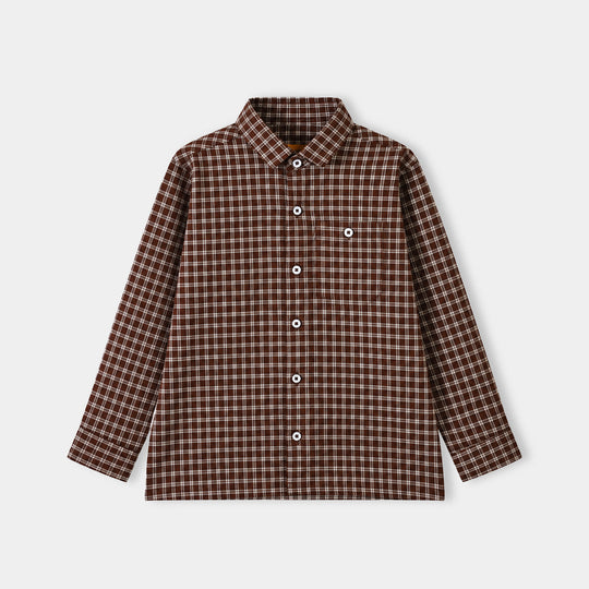 Boys Yarn Dyed shirt (Classic Check Brown)