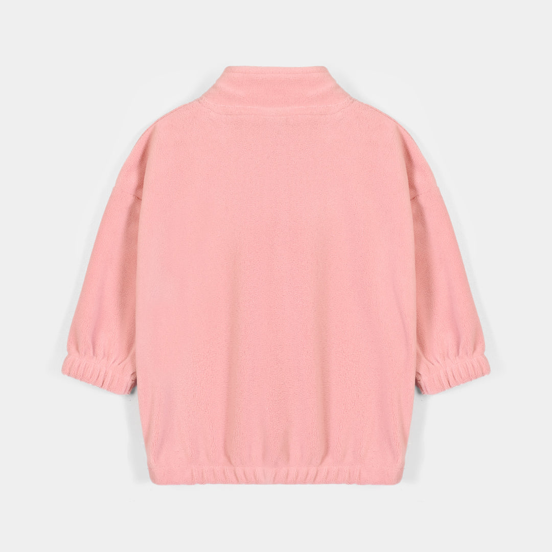 Infant Girls Teddy Fleece Sweatshirt Born to Sparkle-Pink
