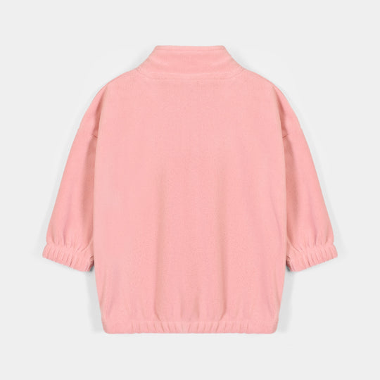 Infant Girls Teddy Fleece Sweatshirt Born to Sparkle-Pink