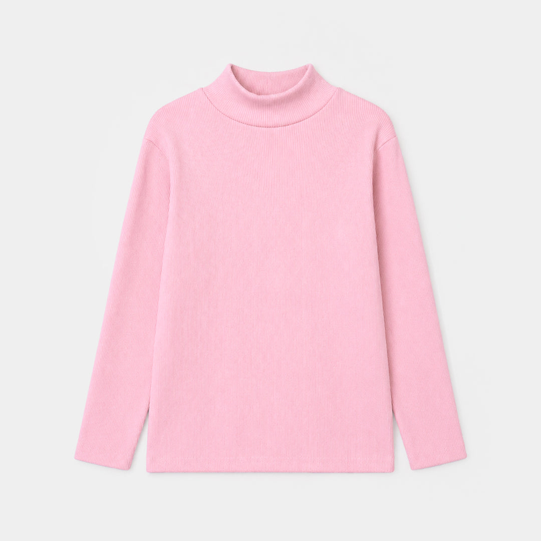 Girls 2x1 Rib Turtle Neck - PINK