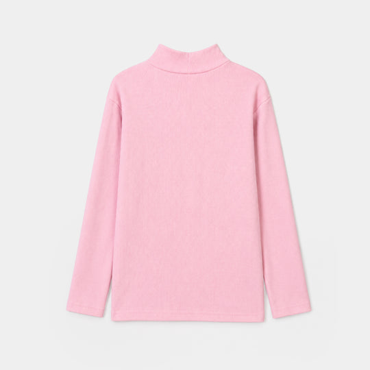Girls 2x1 Rib Turtle Neck - PINK