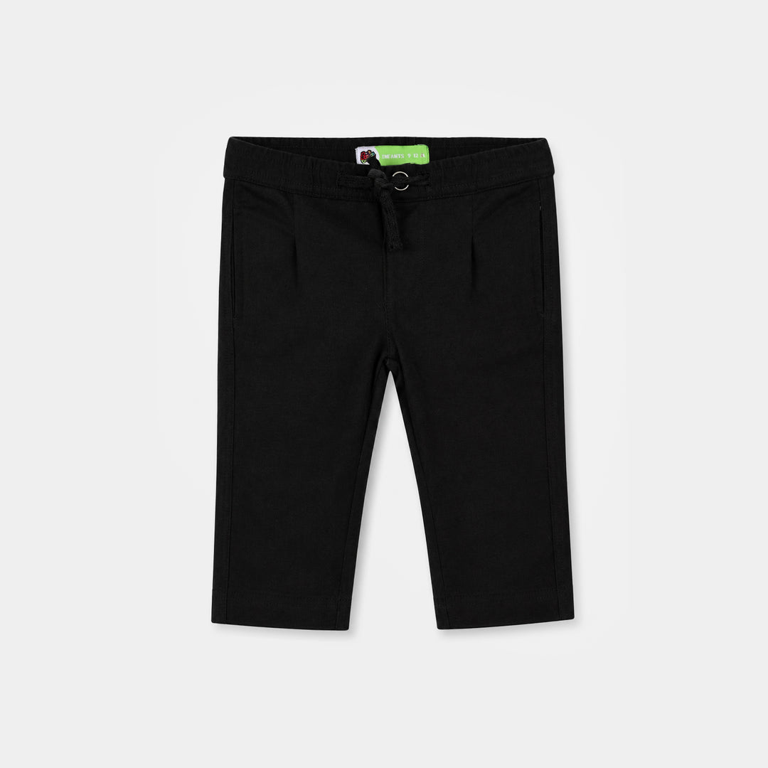 Infant Boys Cotton Twill Pant Cuddle Club-BLACK