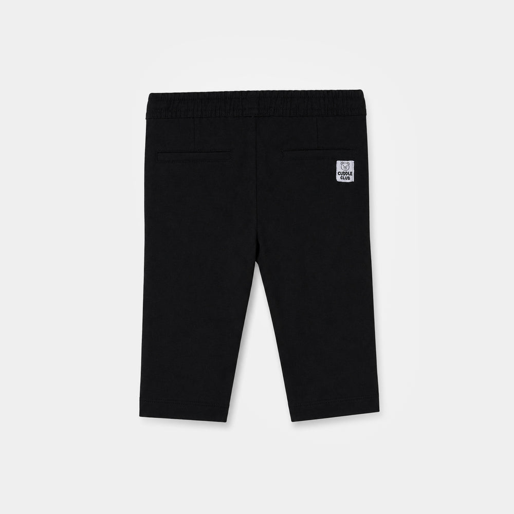 Infant Boys Cotton Twill Pant Cuddle Club-BLACK
