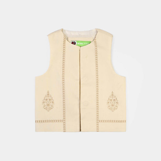 Infant Boys Cotton Poplin 3Piece Suit (Flora)-BEIGE