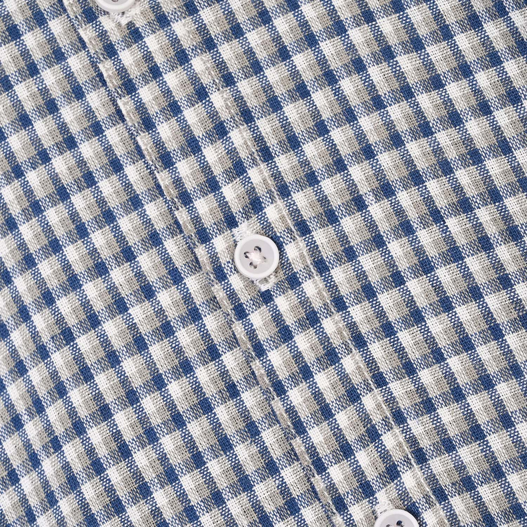 Infant Boys Yarn Dyed Shirt (Blue Check)
