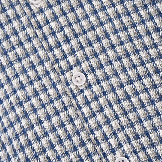Infant Boys Yarn Dyed Shirt (Blue Check)