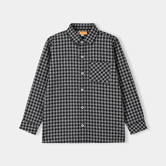 Boys Yarn Dyed Shirt (Grey Check)