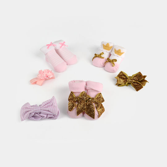 Baby Girl Socks & Headband Set