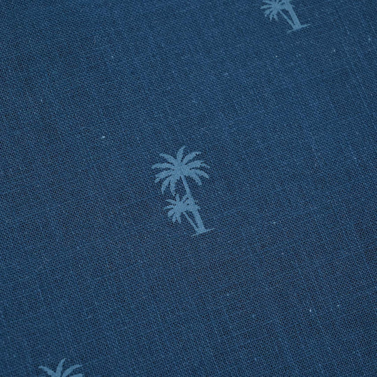 Boys Cotton Poplin 2Piece Suit (Palm Tree)-BLUE