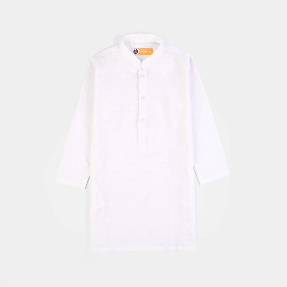 Boys Cotton Slub 2Piece Suit (Signature)-White