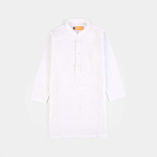 Boys Cotton Slub 2Piece Suit (Signature)-White