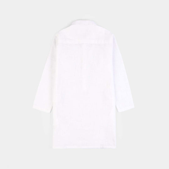 Boys Cotton Slub 2Piece Suit (Signature)-White