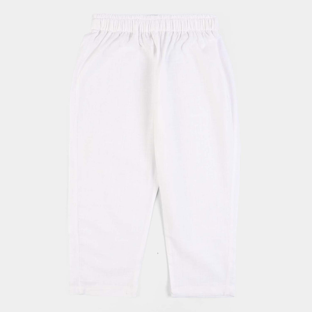 Boys Cotton Slub 2Piece Suit (Signature)-White