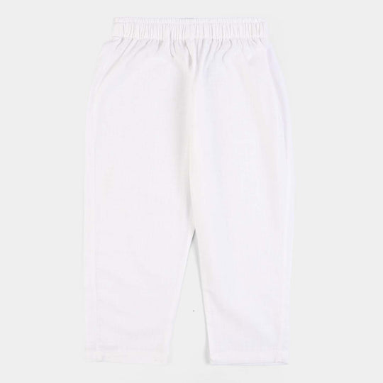 Boys Cotton Slub 2Piece Suit (Signature)-White