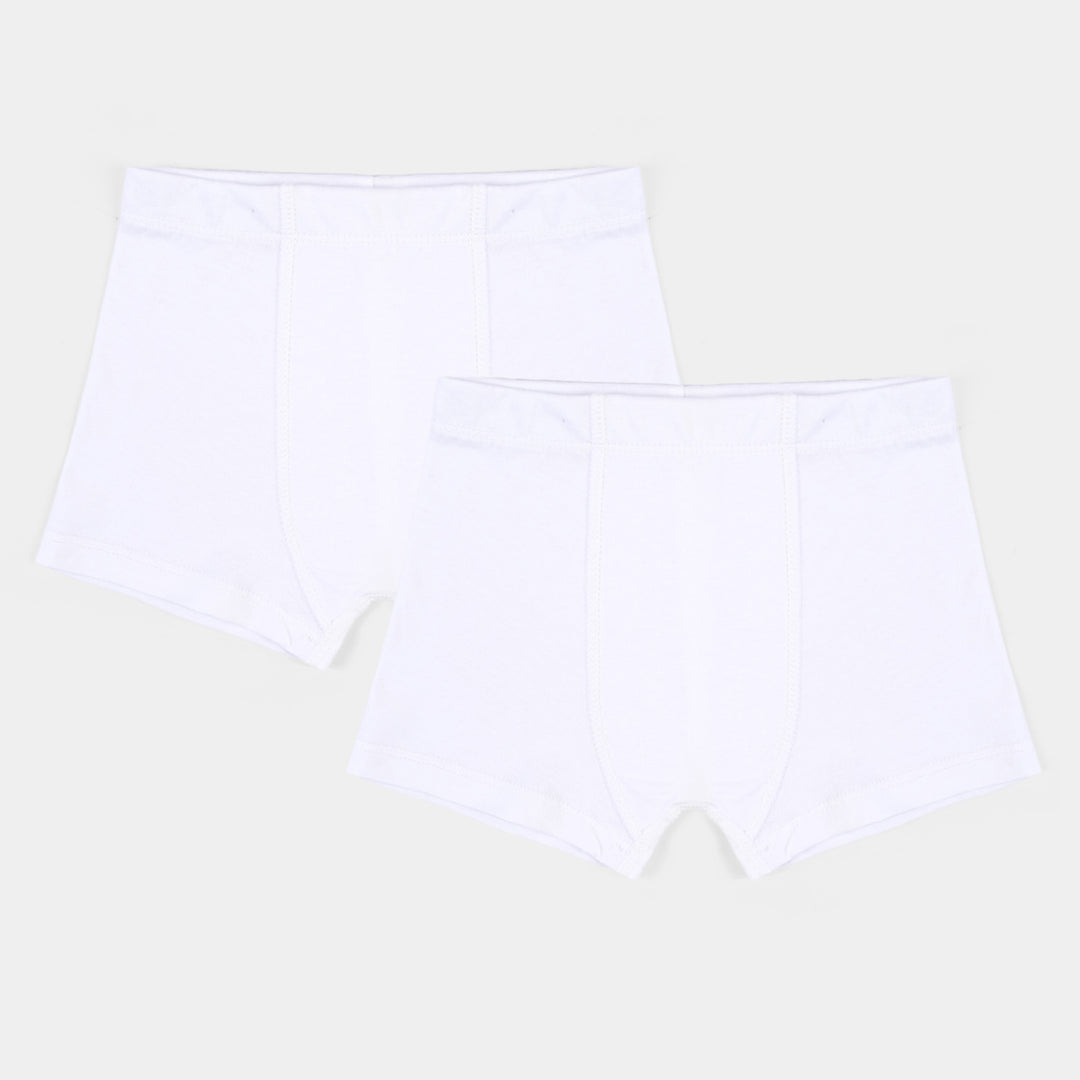 Boys Cotton Jersey Basic Boxer 1-Pack Of 2-White