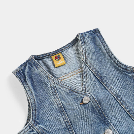 Girls Denim rigid Jacket V-Mid Blue