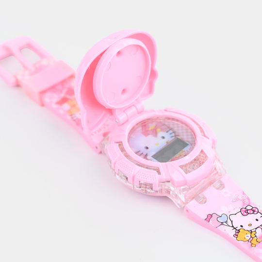 Digital Wristwatch with Flip Cover
