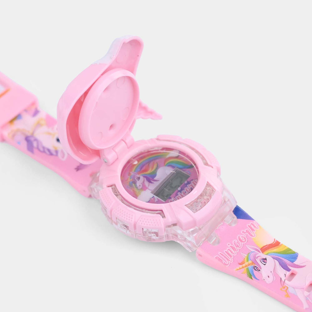 Digital Wristwatch with Flip Cover
