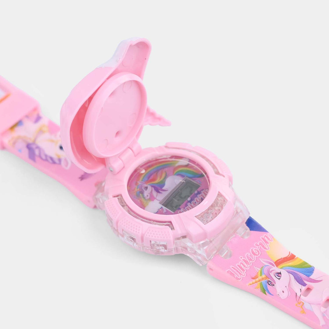 Digital Wristwatch with Flip Cover