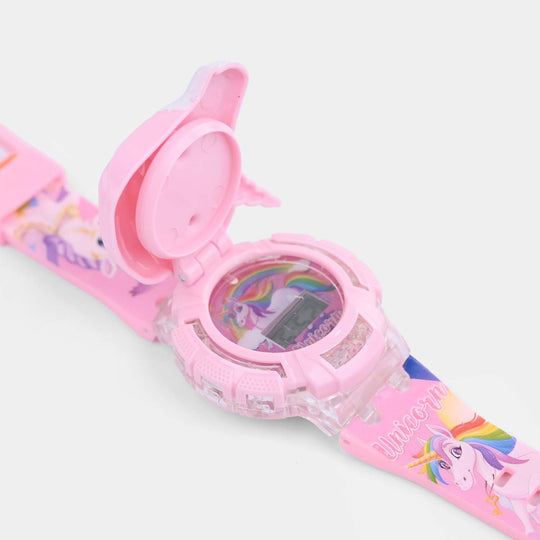 Digital Wristwatch with Flip Cover