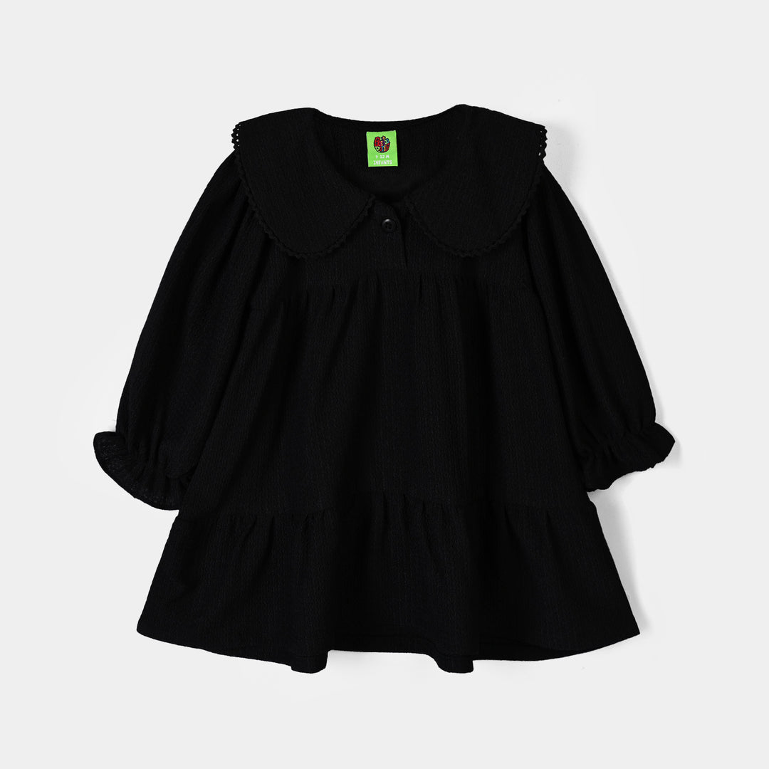 Infant Girls Poly Crinkle Casual Frock Ditsy