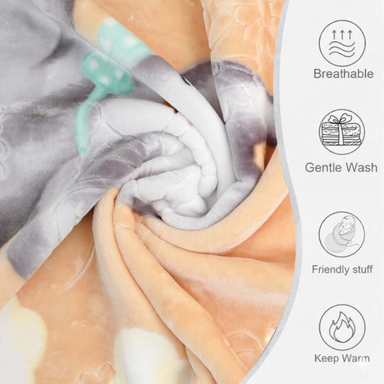 Elephant Mustard Baby Blanket | 100x130