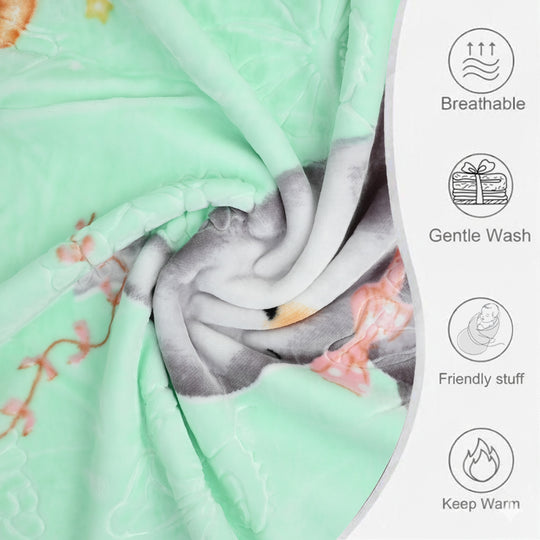 Elephant Auqa Green Baby Blanket | 100x130