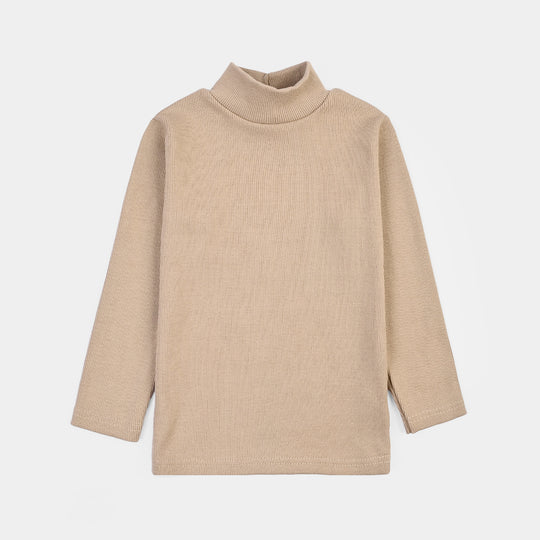 Boys 2x1 Rib Turtle Neck KHAKI