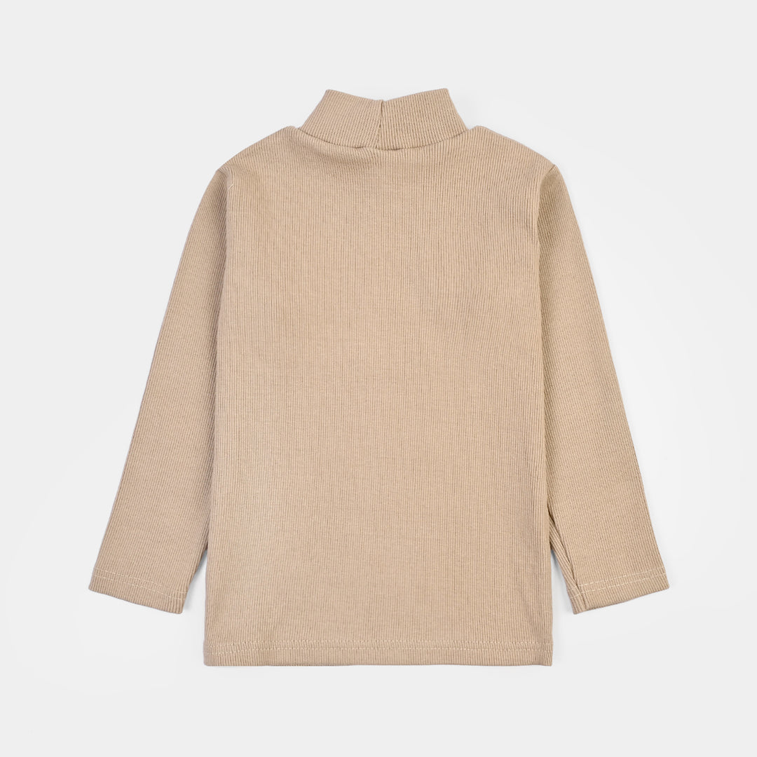 Boys 2x1 Rib Turtle Neck KHAKI