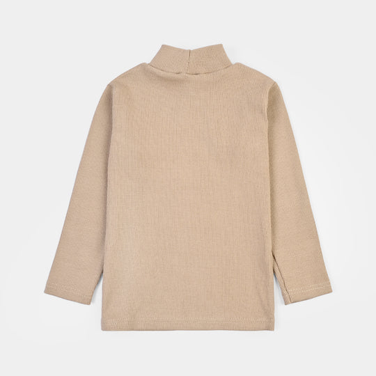 Boys 2x1 Rib Turtle Neck KHAKI