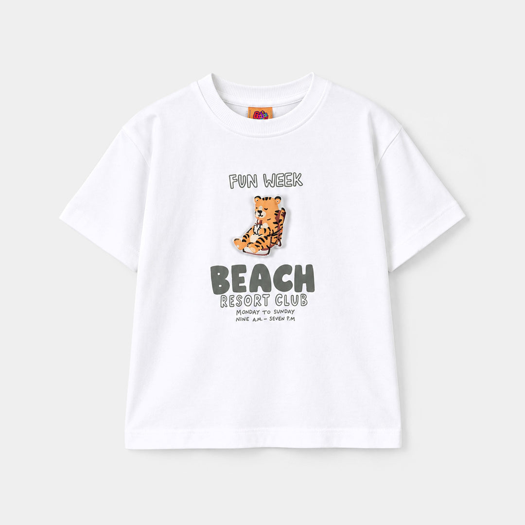 Boys Cotton Jersey T-Shirt FUN Week-WHITE