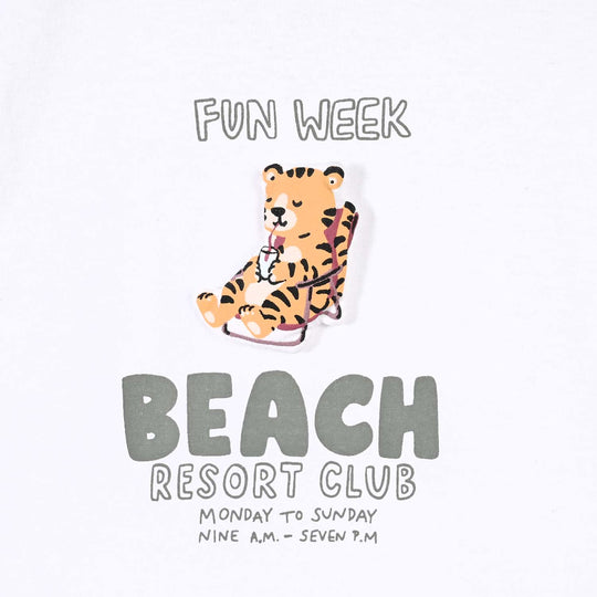 Boys Cotton Jersey T-Shirt FUN Week-WHITE