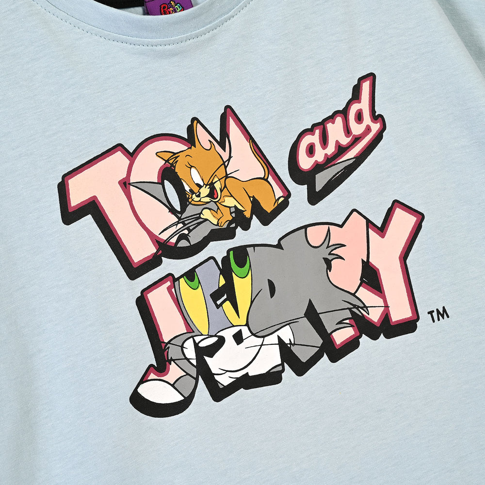 Girls Cotton Jersey T-Shirt Character-Blue