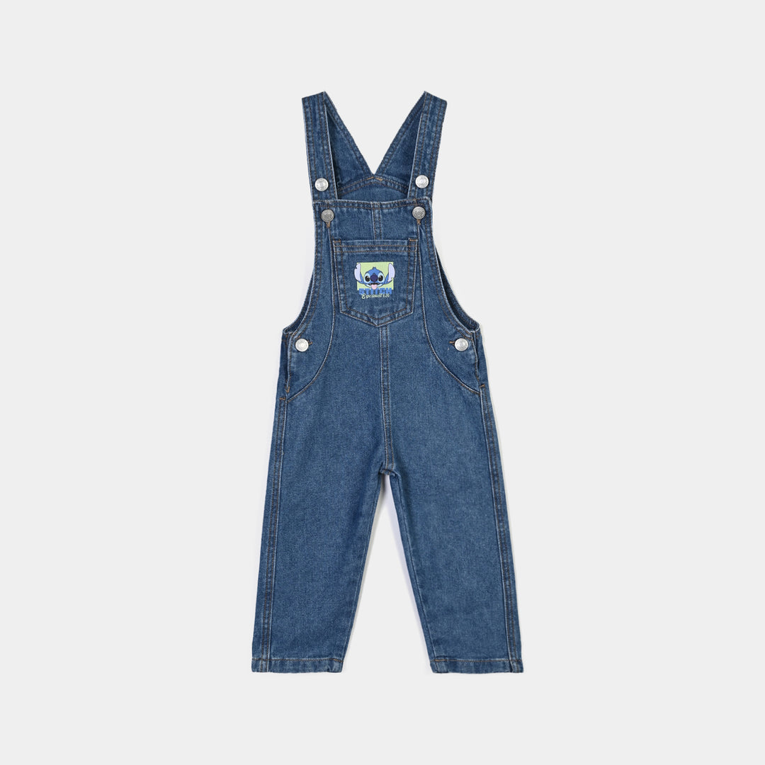 Infant Boys Denim rigid Over All Stitch-Mid Blue