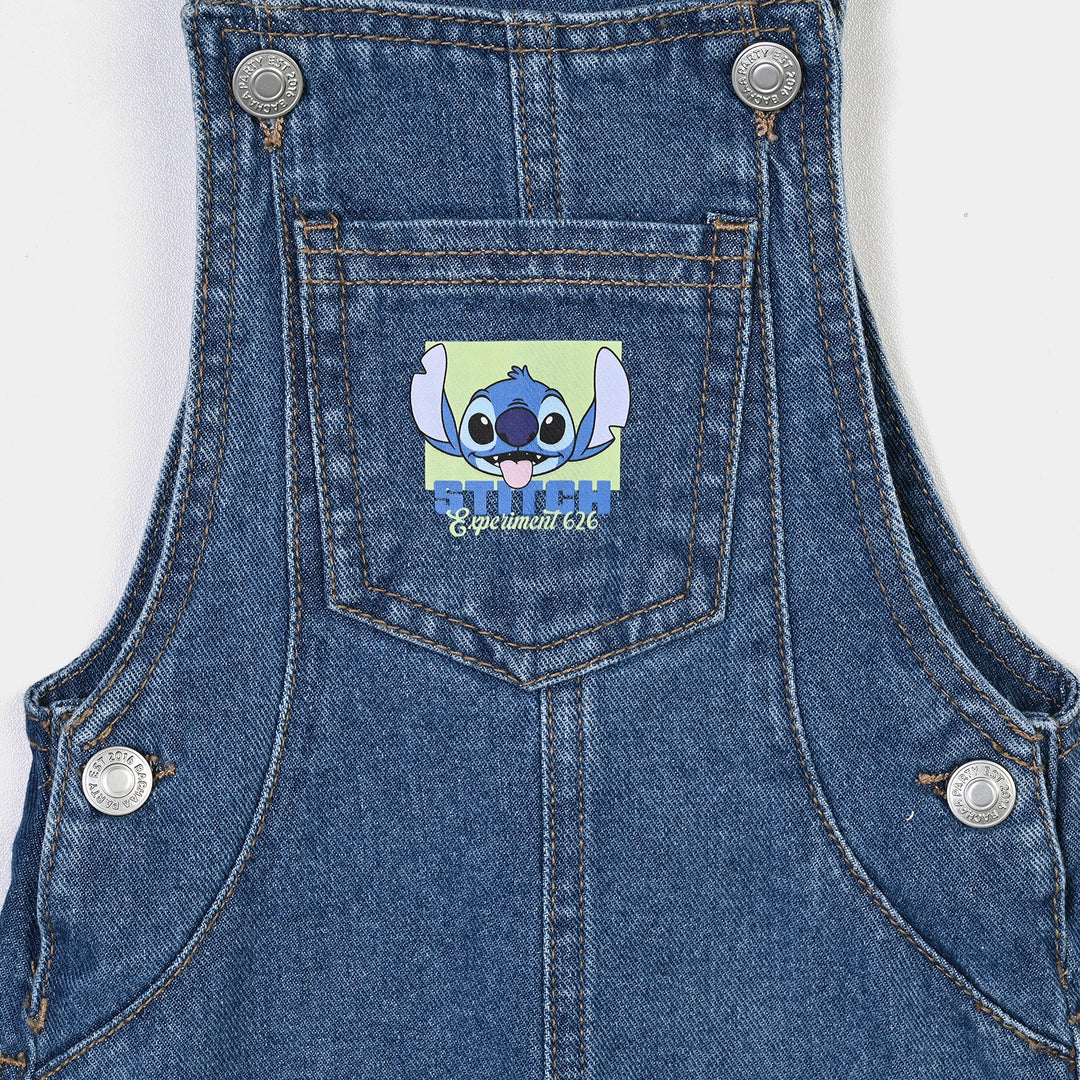Infant Boys Denim rigid Over All Stitch-Mid Blue