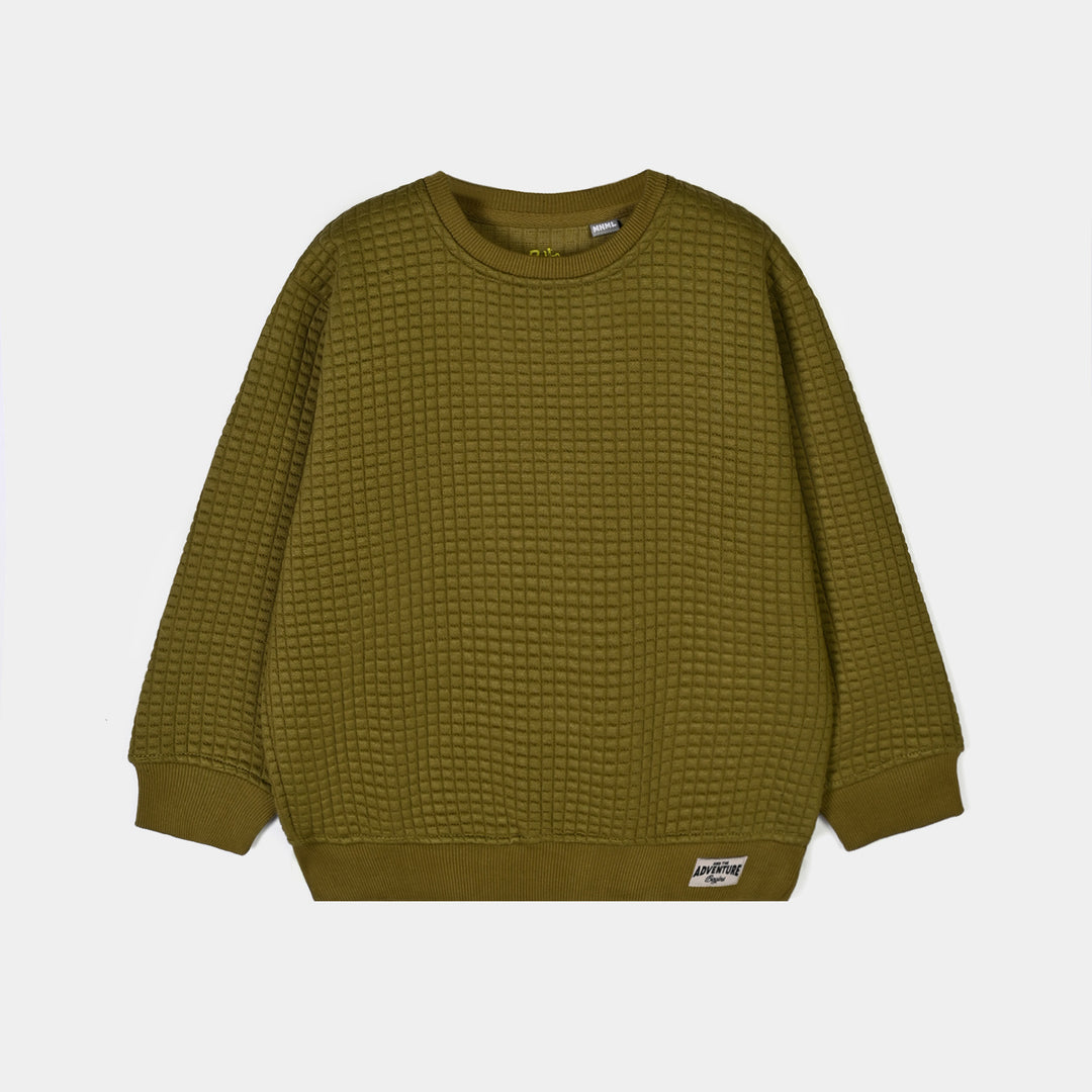 Boys Quilted Sweatshirt Adventure Begins 2-Green