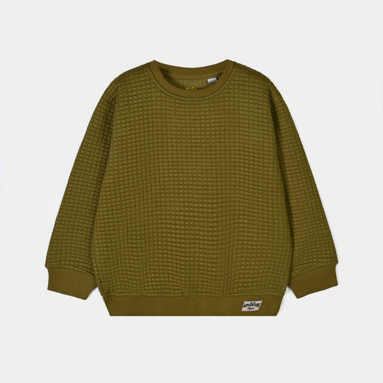 Boys Quilted Sweatshirt Adventure Begins 2-Green