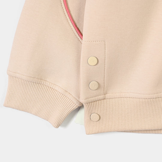 Girls Fleece Sweatshirt So Excited-Beige