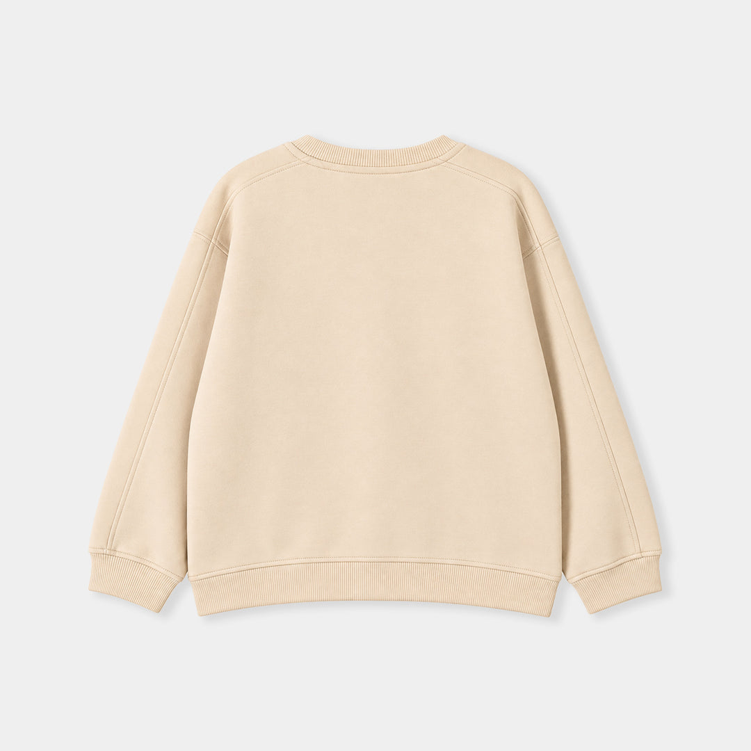 Girls Fleece Sweatshirt So Excited-Beige