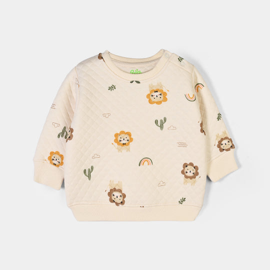 Infant Boys Quilted Sweatshirt CUB-Off White